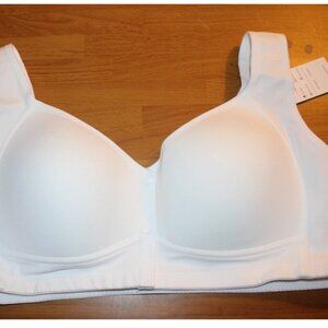 New Daisy Bra White Snap Front 3XL NWT Padded Cups Stretch Back